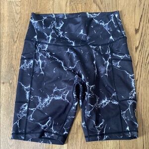 BuffBunny Black and White Marble Bike Shorts